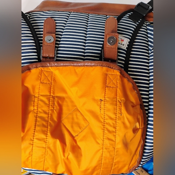 BENRUS Scout Blue/White Striped U.S. Military Navy Drawstring Backpack Large - Picture 9 of 10